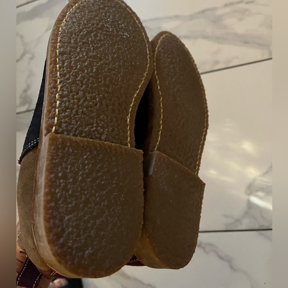 PENELOPE CHILVERS color-blocked pull up shearling suede ankle booties - Picture 8 of 11